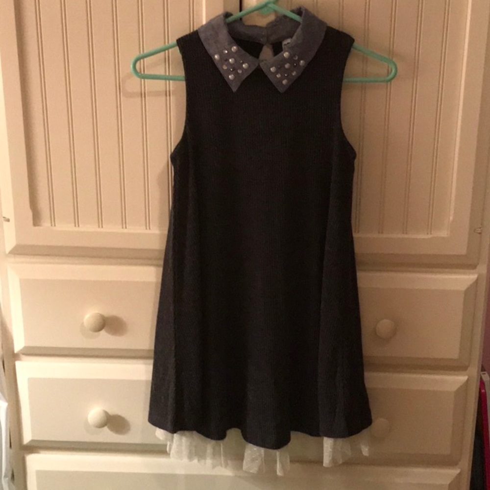 Beautees Girls Sleeveless Dress with Collar
